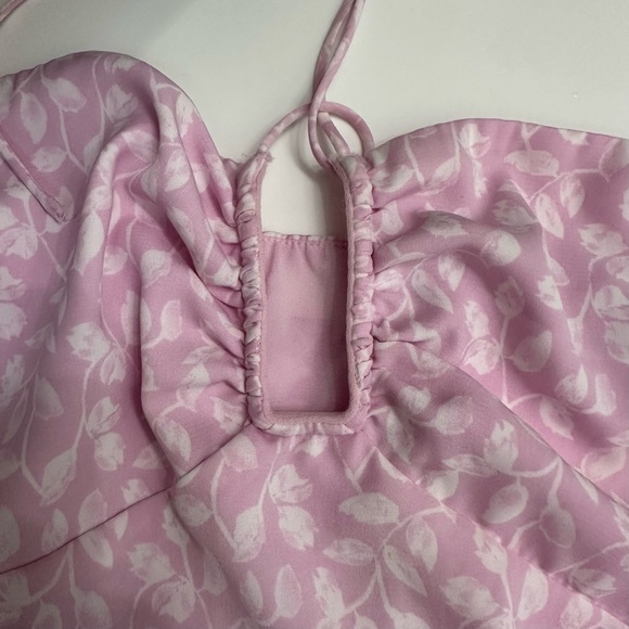 Abercrombie Strapless Midi Dress Feminine Romantic Pink Floral - Picture 7 of 10